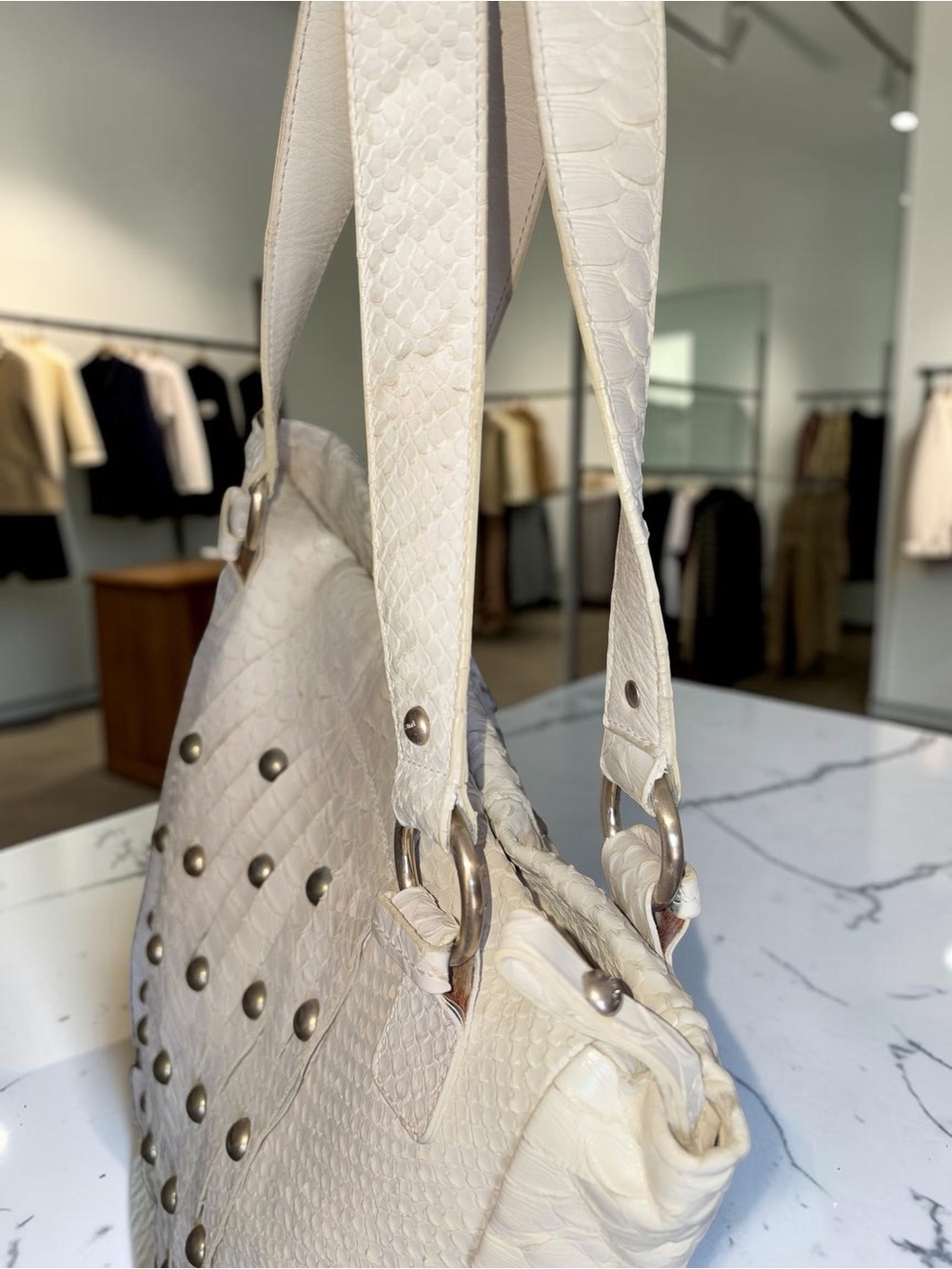 Furla Unique Rare Vintage Python Leather Tote Bag - Picture 7 of 16